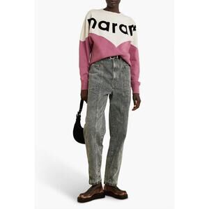 NWT Isabel Marant Tess Faded Boyfriend Jeans Grey High Rise‎ Straight FR 38 US 6